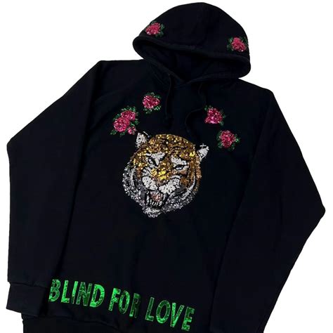 Gucci Gucci Blind For Love Tiger Sequin Hoodie.